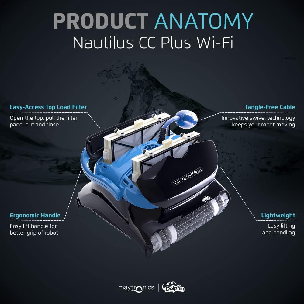 Maytronics Dolphin Nautilus CC Plus w/WiFi Robotic Pool Vacuum Cleaner
