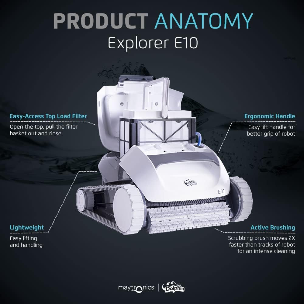 Maytronics Dolphin E10 Robotic Pool Vacuum Cleaner for Above-Ground Pools