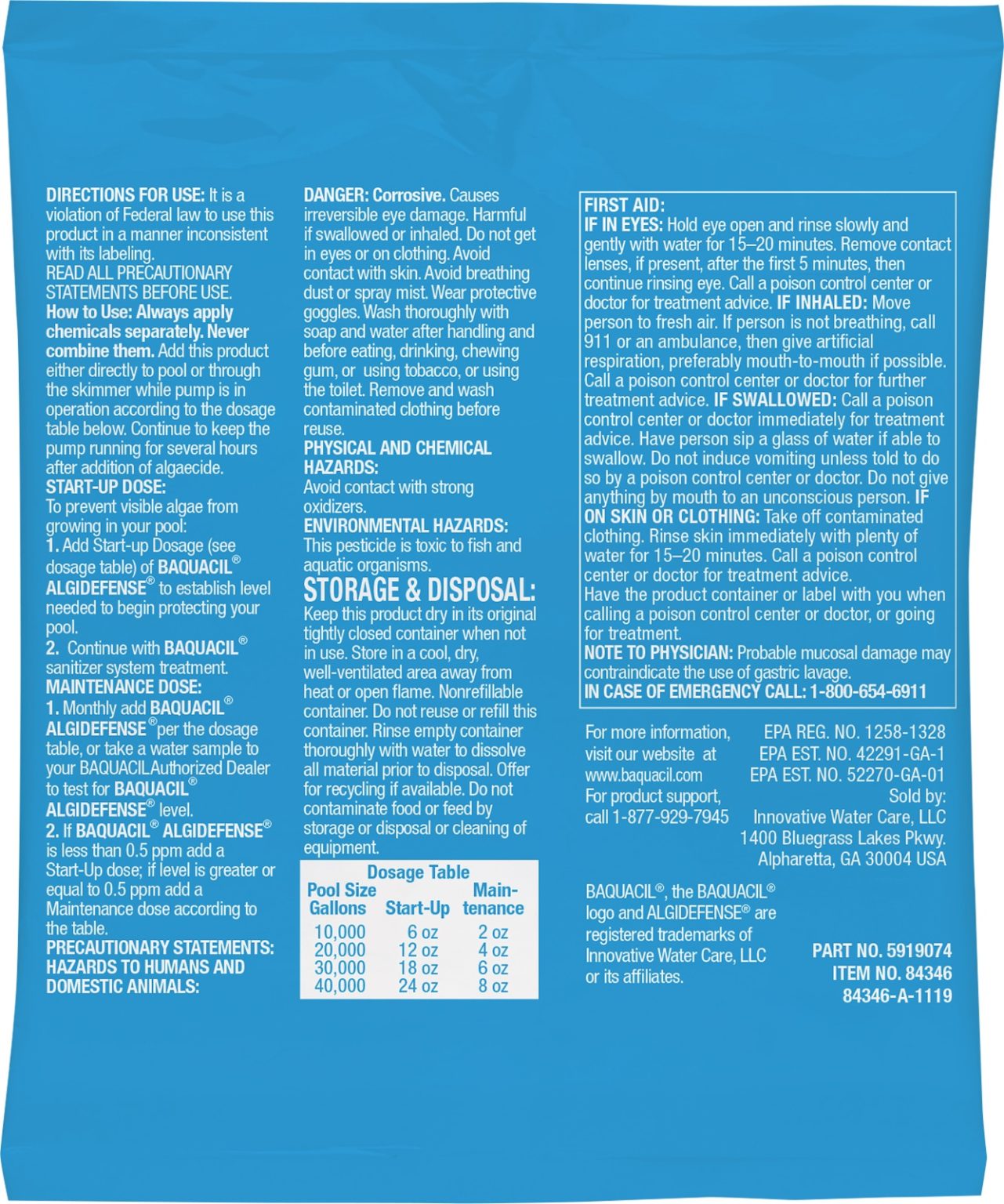 Baquacil Algidefense Mustard Algae Control