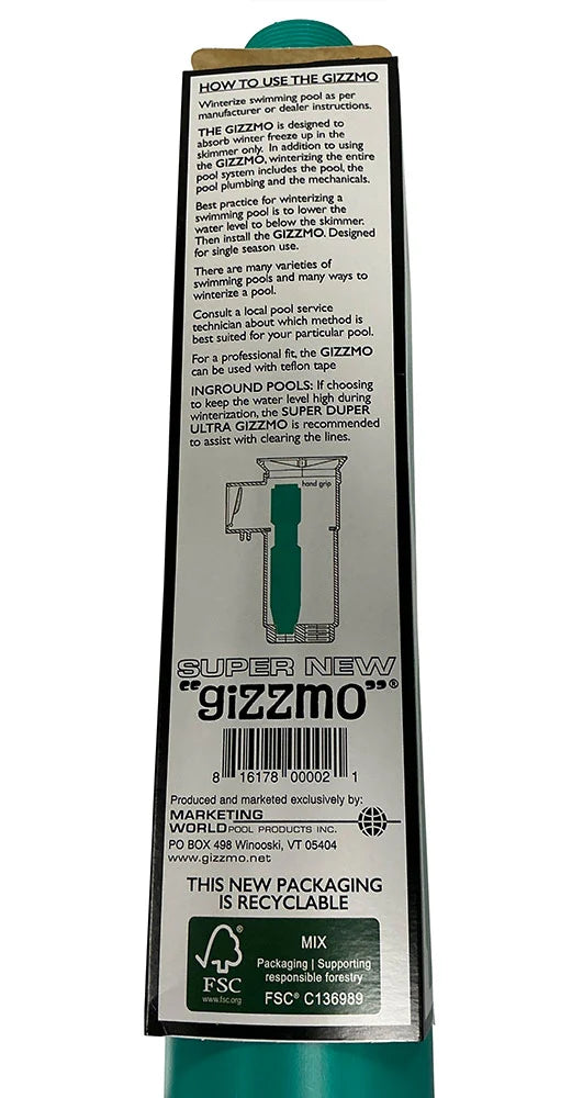 Super GIZZMO Skimmer Freeze Protection For Inground Pools Extra Large