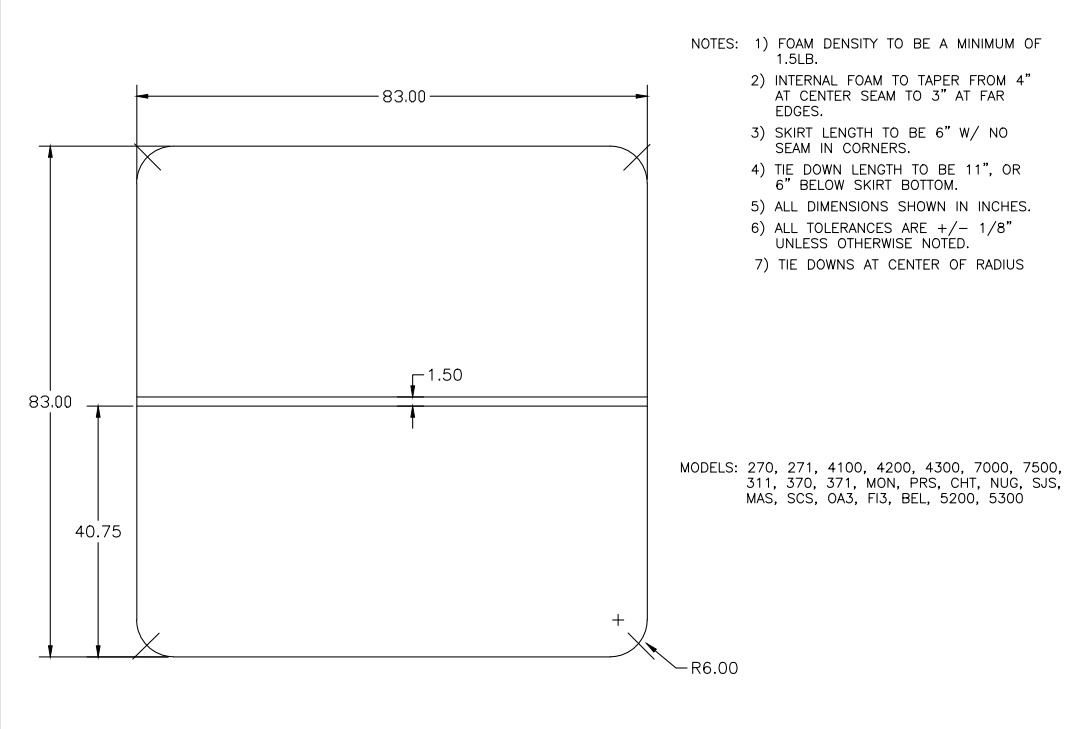 Maax/Vita 83" x 83" Spa Cover 111009 (Strap marks from freight)